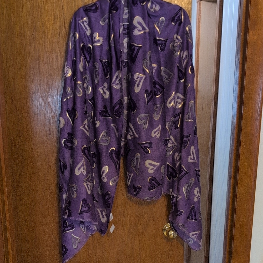 Purple Heart Patterned Shawl
